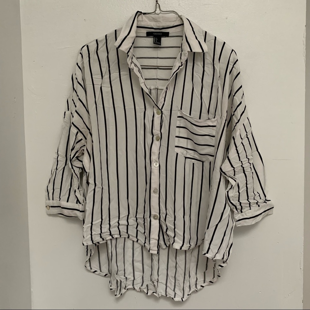 Forever 21 Black striped blouse